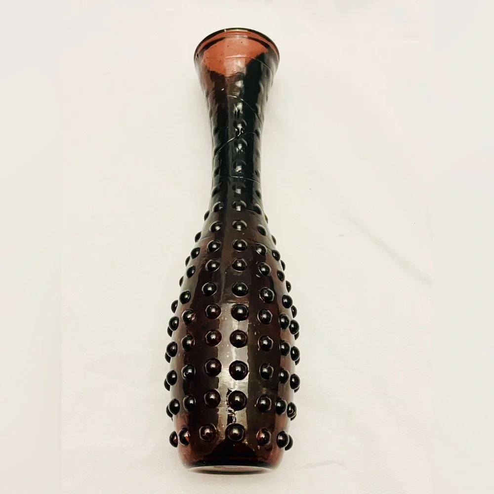 Mid-Century Amethyst Hobnail Bud Vase, Vintage, EUC
